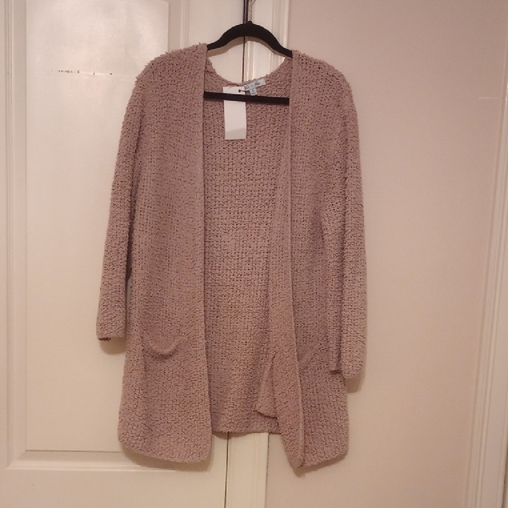 She + Sky Warm Womens Cardigan in Soft Pink